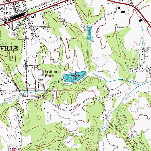 Topographic Map of Cherryville City Reservoir, NC