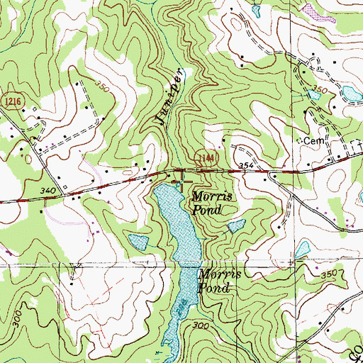 Topographic Map of Morris Pond Dam, NC