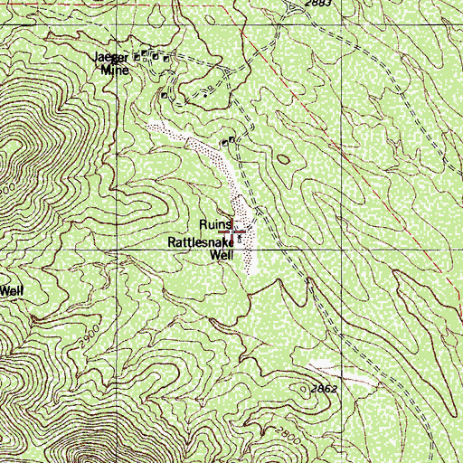 Topographic Map of Rattlesnake Well, AZ