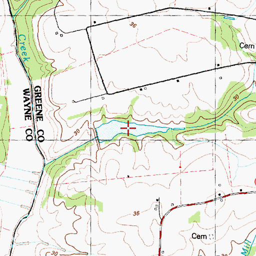 Topographic Map of Bear Creek W/S Lake Number Fifteen, NC