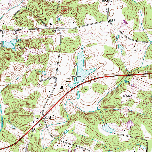 Topographic Map of Buffalo Ranch Lake Dam, NC