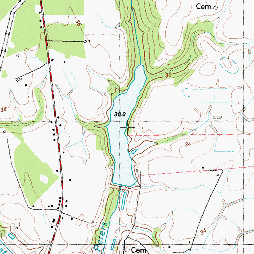 Topographic Map of Bear Creek Lake W/S Lake Number Six, NC