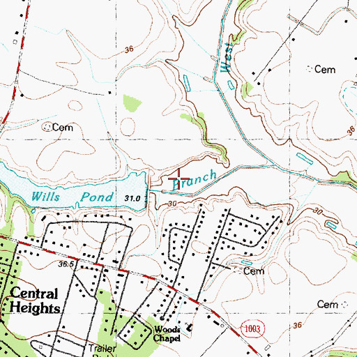 Topographic Map of H Weil Dam, NC