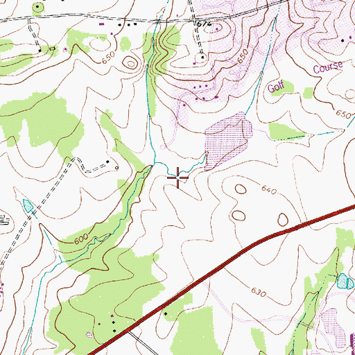Topographic Map of Cabarrus Country Club Lake Number One, NC