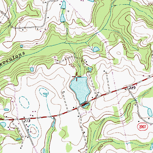 Topographic Map of Gregorys Lake Dam, NC