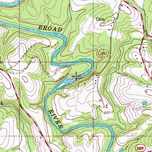 Topographic Map of Stice Shoal Dam, NC