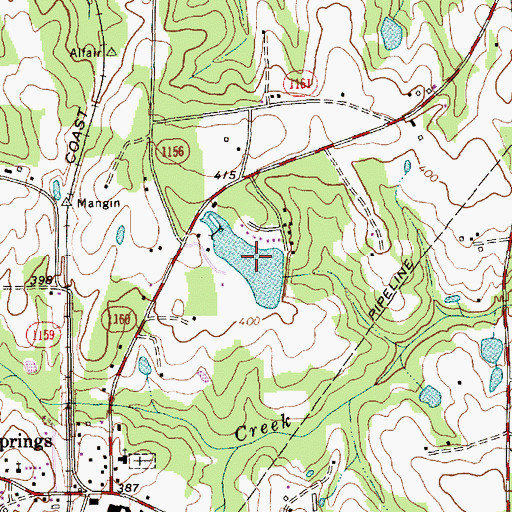 Topographic Map of Willett Lake, NC