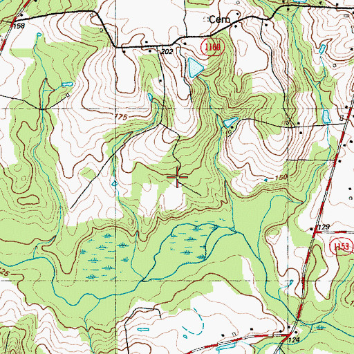 Topographic Map of Whitley Pond Dam Number One, NC