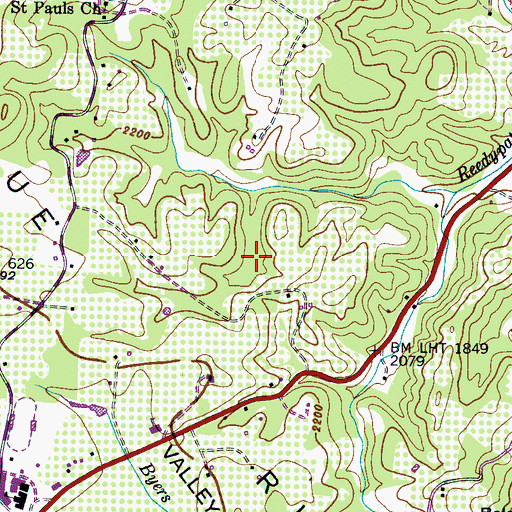 Topographic Map of Runaway Farm Lake, NC
