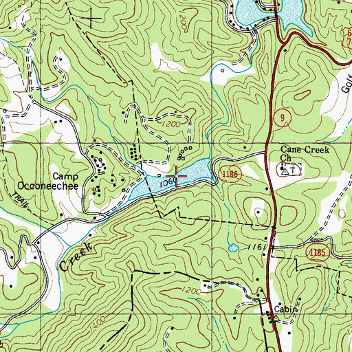 Topographic Map of Occoneechee Lake, NC