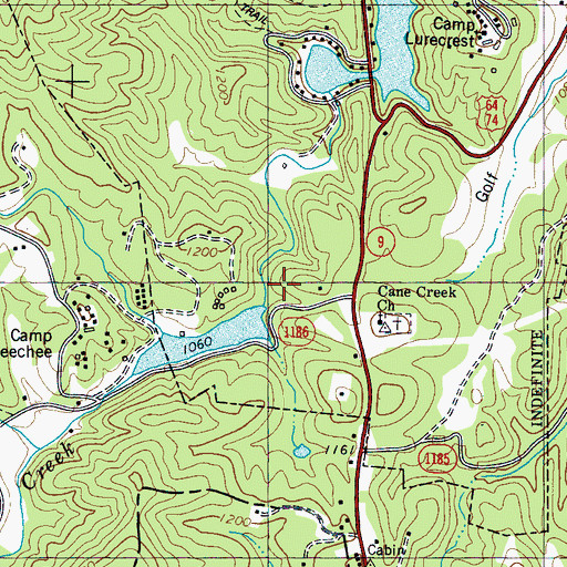 Topographic Map of Occoneechee Lake Dam, NC