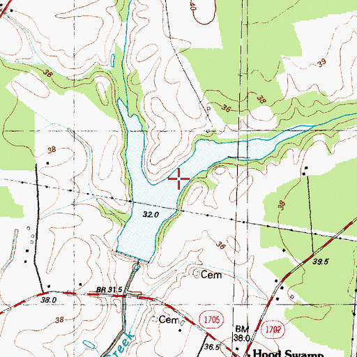 Topographic Map of Bear Creek W/S Lake Number Three, NC
