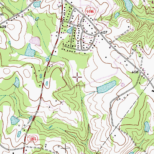 Topographic Map of Winstead Pond, NC