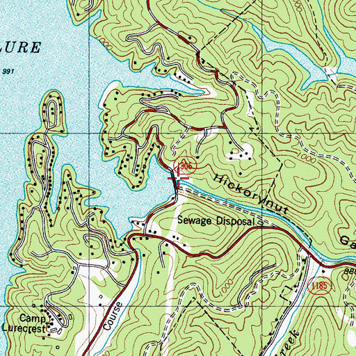 Topographic Map of Lake Lure Dam, NC