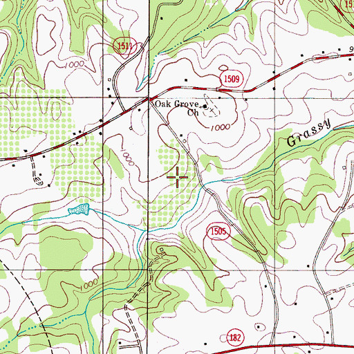 Topographic Map of Shufords Lake Dam, NC