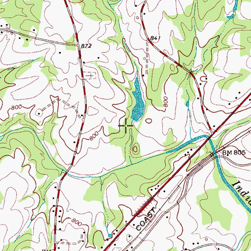 Topographic Map of Hollifield Lake Dam, NC