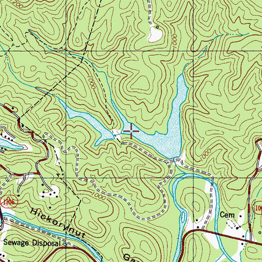 Topographic Map of Hickory Nut Upper Dam, NC
