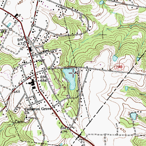 Topographic Map of Watson Lake Dam, NC