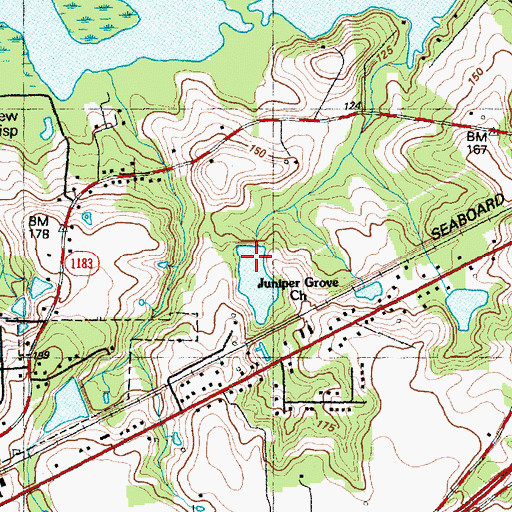 Topographic Map of Lake Lauderdale Dam, NC