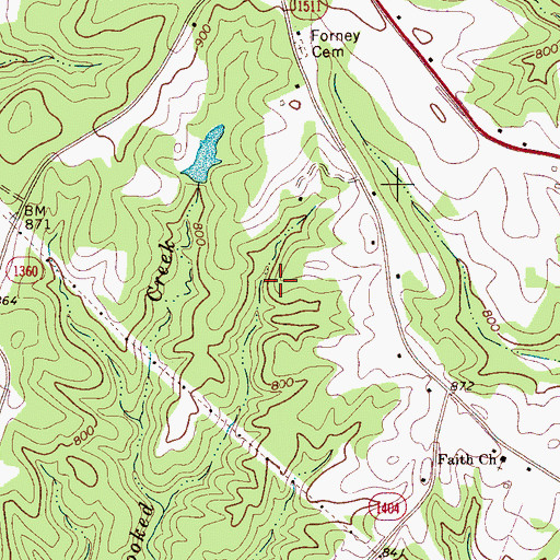 Topographic Map of Catfish Lake Dam, NC