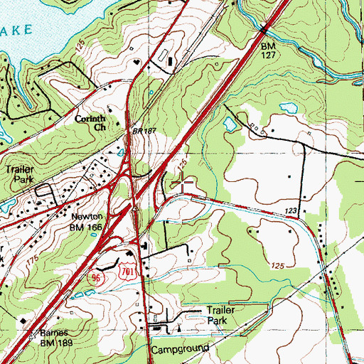 Topographic Map of Thomas Lake Dam, NC