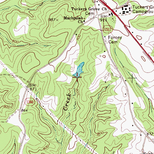 Topographic Map of Episcopal Church Lake, NC