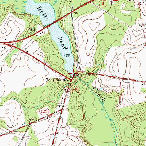 Topographic Map of Holts Mill Pond Dam, NC