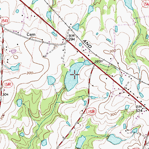 Topographic Map of Chesterfield Lake, NC