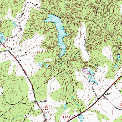 Topographic Map of Lake Williams Dam, NC