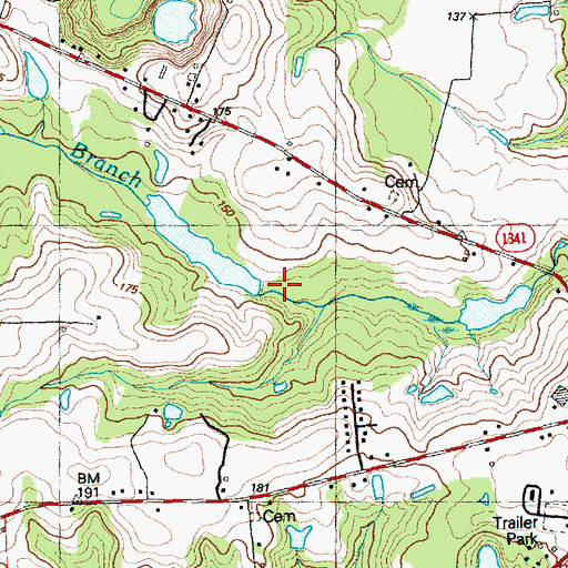 Topographic Map of Tar Heel Farm Pond Dam, NC