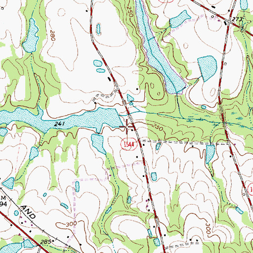 Topographic Map of Guys Pond Dam, NC