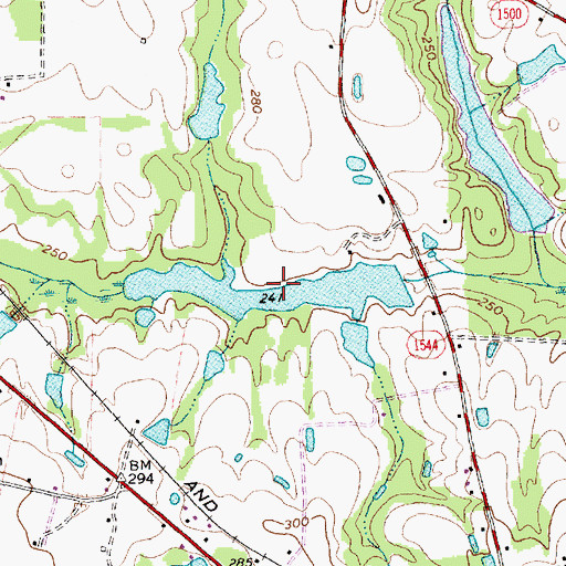 Topographic Map of Guys Pond, NC