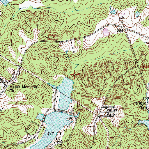 Topographic Map of Oldham Lake Lower Dam, NC