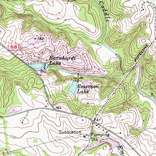 Topographic Map of Emerson Lake Dam, NC