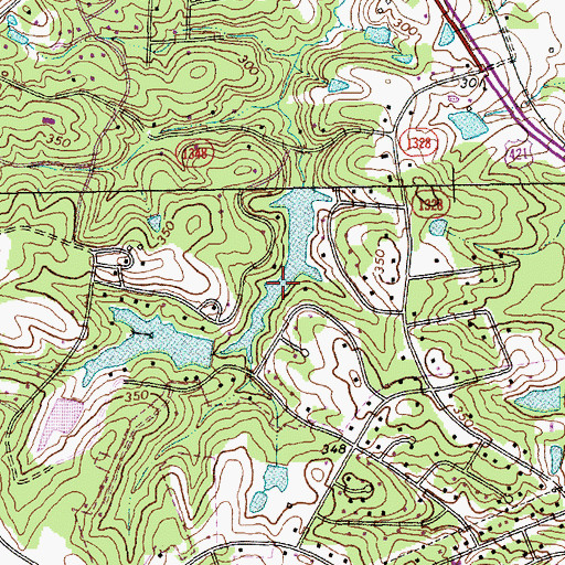 Topographic Map of Holiday Lake, NC