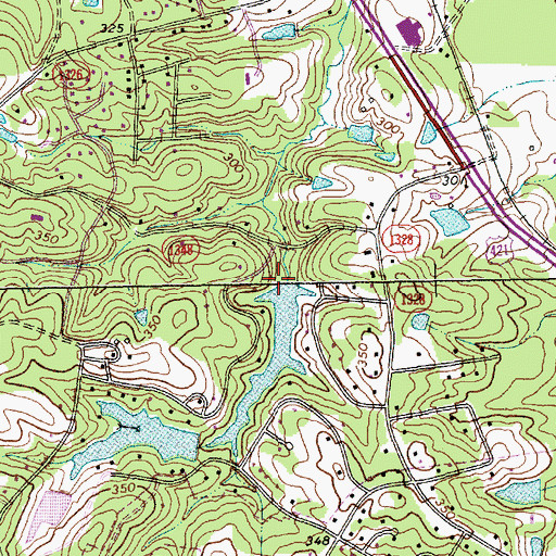 Topographic Map of Holiday Lake Dam Lower, NC