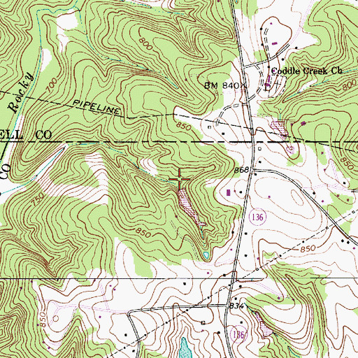 Topographic Map of Edwards Lake Dam, NC