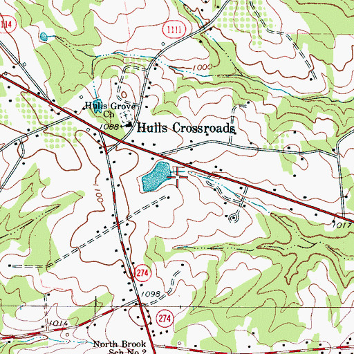 Topographic Map of Taylors Lake Dam, NC