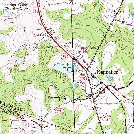 Topographic Map of Johnson Pond, NC