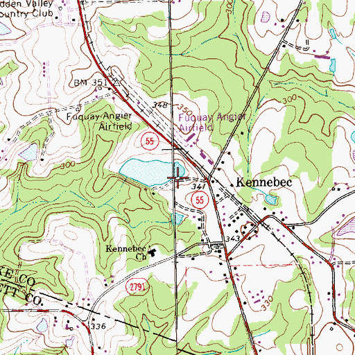 Topographic Map of Johnson Pond Dam, NC