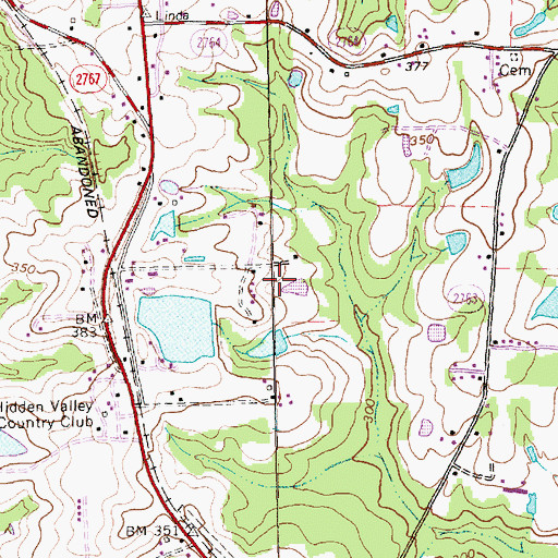 Topographic Map of Saunders Lake Dam, NC