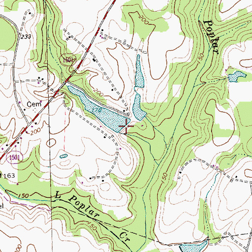 Topographic Map of Johnston County Wildlife Pond Dam, NC