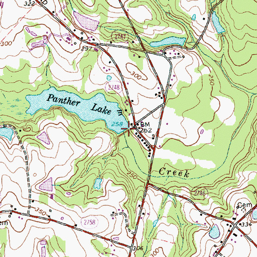 Topographic Map of Panther Lake Dam, NC