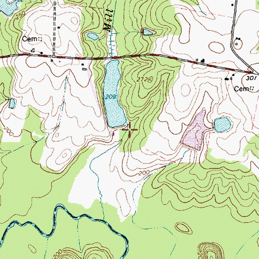 Topographic Map of Langdon Pond, NC