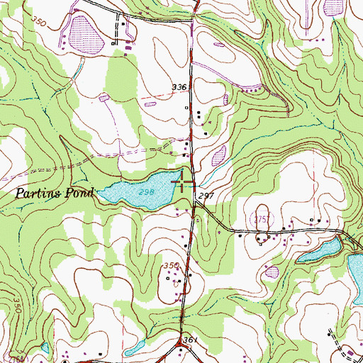 Topographic Map of Partins Pond Dam, NC