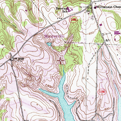 Topographic Map of Auto Storage Dam Number Two, NC