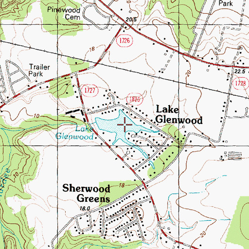 Topographic Map of Hardees Pond, NC
