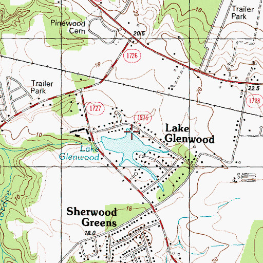 Topographic Map of Hardees Pond Dam, NC