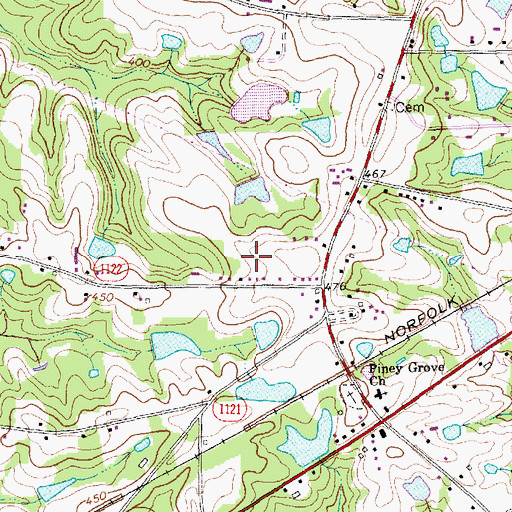 Topographic Map of Adcock Pond, NC