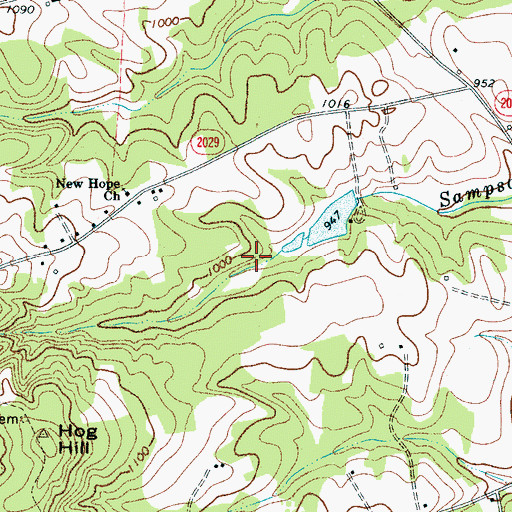 Topographic Map of Hart Lake Dam, NC